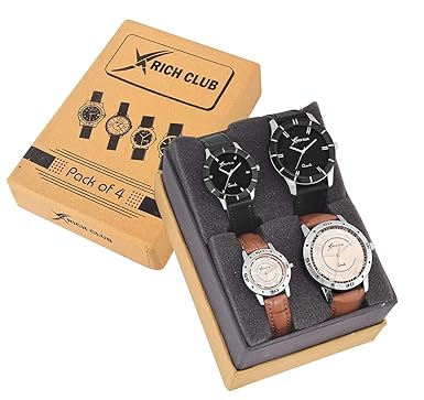 Analogue Black,Silver Dial Unisex Family Combo Pack Watch - (Family-Combo)