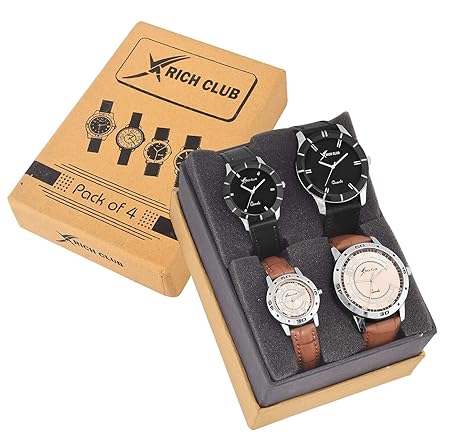 Analogue Black,Silver Dial Unisex Family Combo Pack Watch - (Family-Combo)