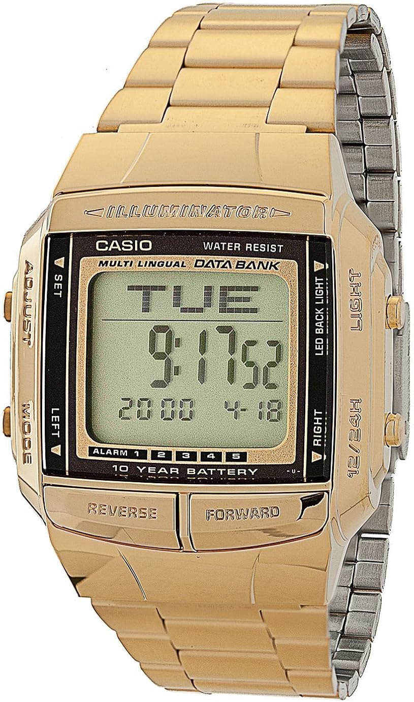 casio gold and black digital watch