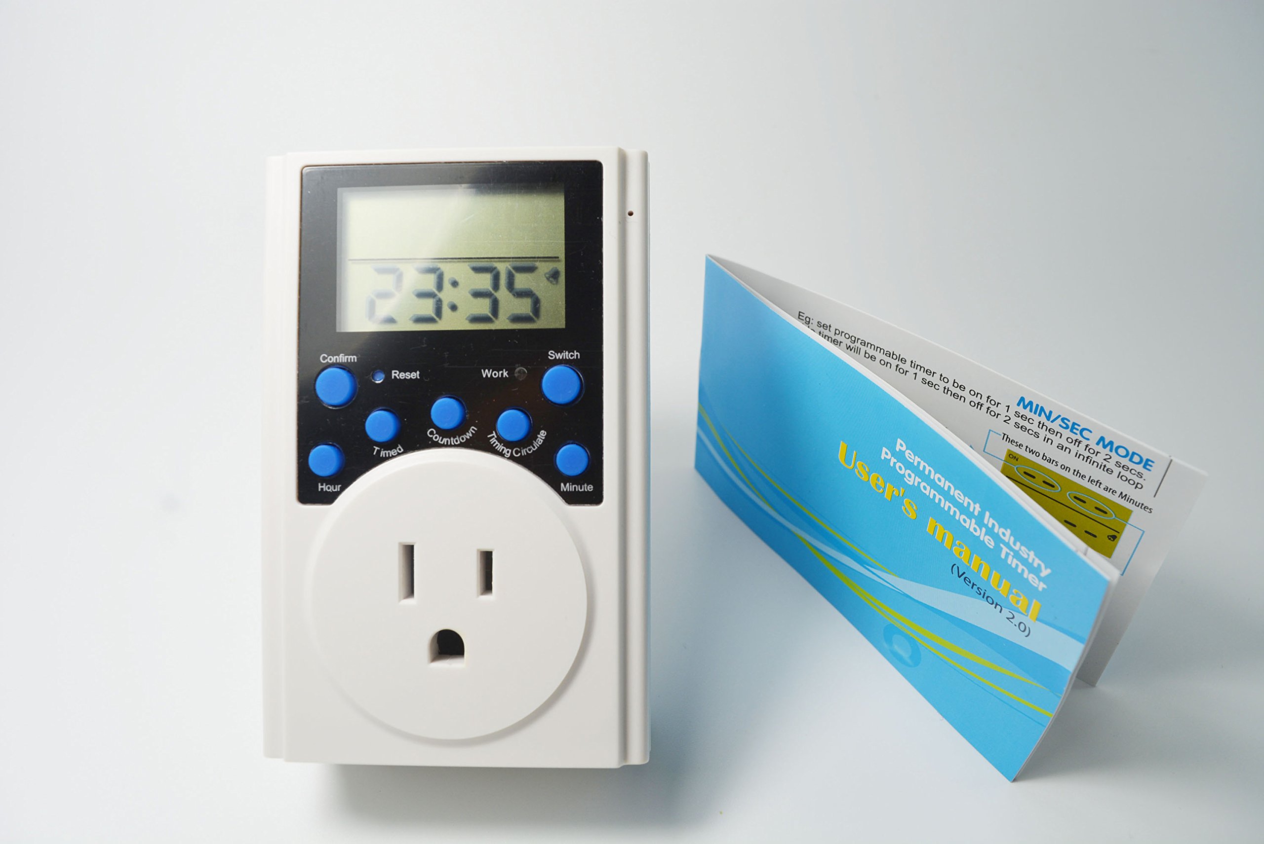 Permanent Plugin Programmable Timer outlet wall plug in timer Count