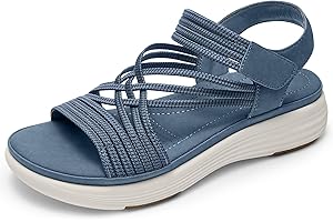 Vilanva Women's Comfortable Walking Sandals with Elastic Strap LightWeight Sports Hiking Sandals for Summer Dressy