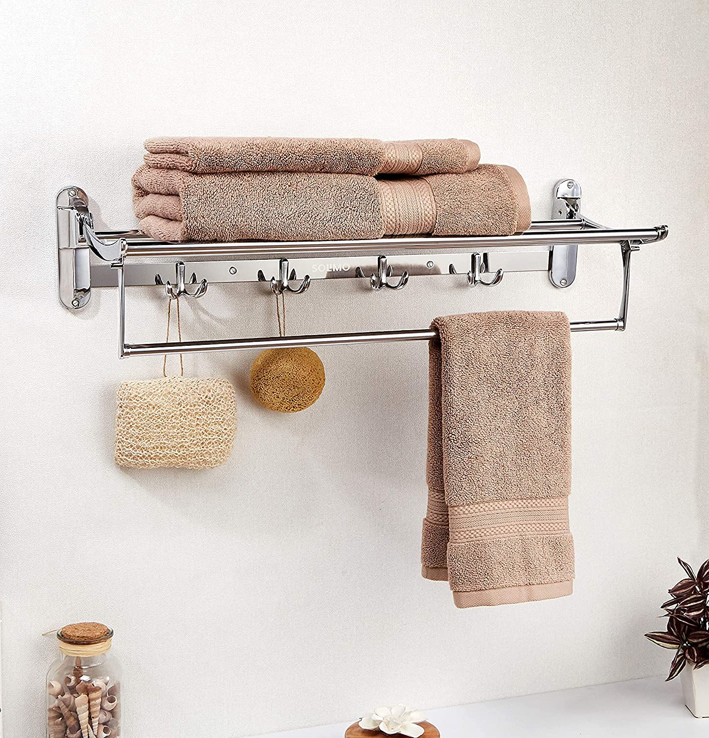 SGMart Stainless Steel Folding Towel Rack/Towel Hanger/Towel Stand