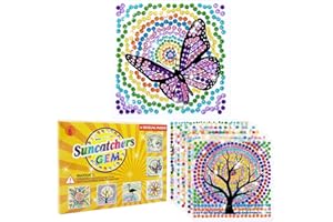 JACRAFTNE Arts and Crafts for Kids Ages 8-12 - Big 5D Gem Diamond Art Kits for Kids - 6Pcs Window Art Suncatcher Kits - Cool Easter Basket Stuffers Party Favors Gifts for Girls Boys Ages 3-5 4-6 6-8