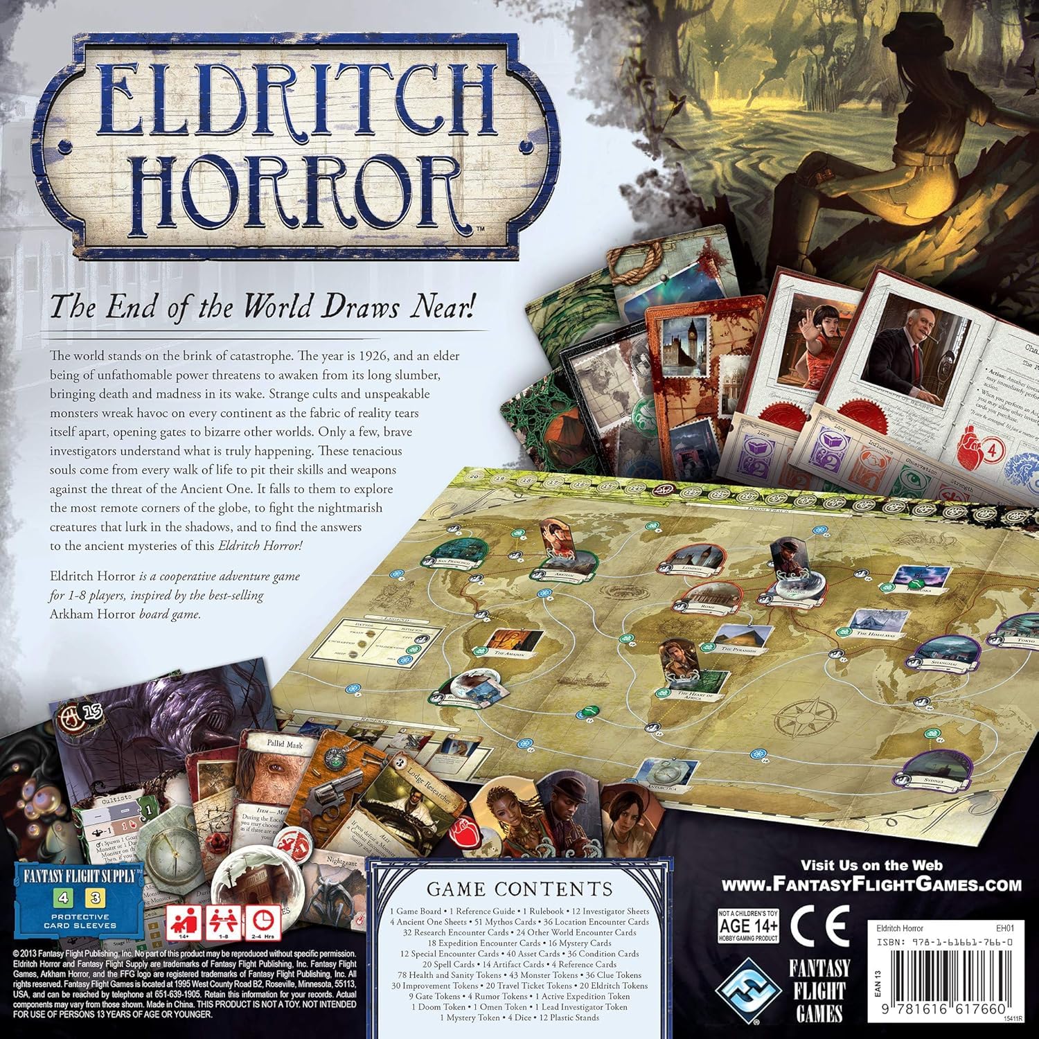 Asmodee Eldritch Horror Board Game - A World-Spanning Cooperative Adventure in Terror, Mystery Game for Adults, Ages 14+, 1-8 Players, 2-4 Hour Playtime