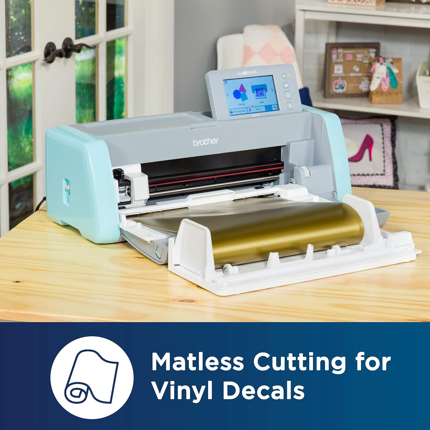 Brother ScanNCut DX Vinyl Roll Feeder CADXRF1, Mat-less Cutting for Wall Decals and Large Stickers, Includes Base Attachment, Holder and Trimmer: Arts, Crafts & Sewing