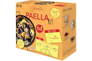 Paella Kit Including Spanish Rice Known as Bomba Rice and The Paella Seasoning 100% Natural with Spanish Saffron (Chicken Bro