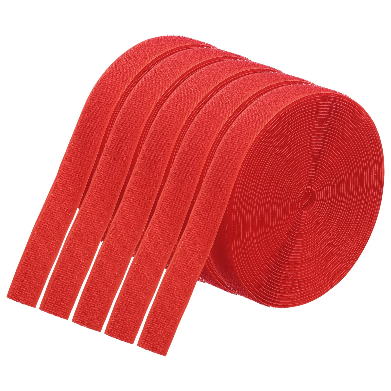 PATIKIL 26.25 Feet Carpet Marker Strips, 5 Rolls Nylon Carpet Strips Spots Hook Tape for Classroom Floor Decoration Teacher Education Social Distance, Red