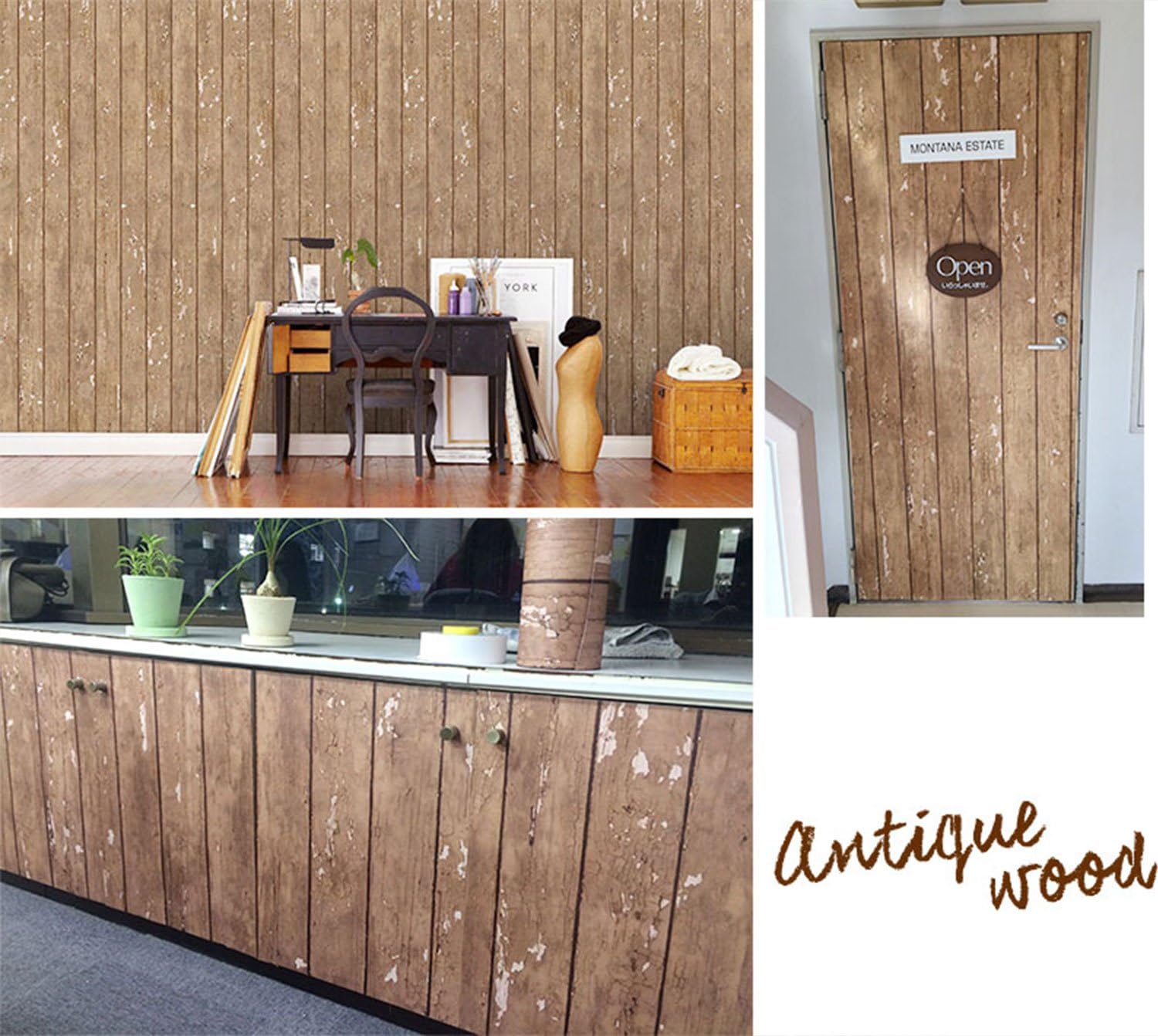 Amazon 貼ってはがせる壁紙 Antique Wood フリース壁紙 木目 Jebrille Wallpaper Jtf1001 ウォールステッカー オンライン通販