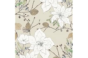 Safiyya Floral Wallpaper Peel and Stick Wallpaper Vintage Flower Contact Paper Boho Removable Wallpaper Decorative Self Adhesive Contact Paper for Walls Vinyl Roll 393in x16.1in