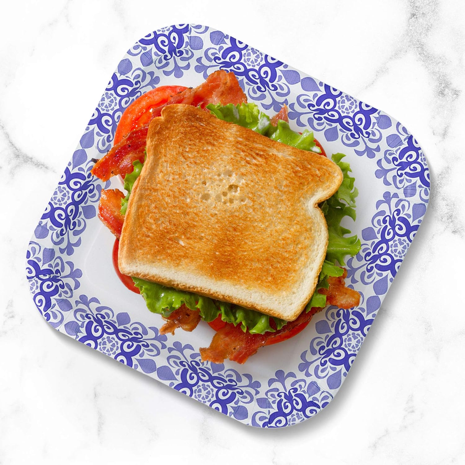Glad Square Disposable Paper Plates for All Occasions | Soak Proof, Cut Proof, Microwaveable Heavy Duty Disposable Plates |50 Count Bulk Paper Plates | Size : 8.5: Health & Personal Care
