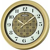 SEIKO QXA859GRH Non Ticking Wall Clock, Gold, 14.5 Inches