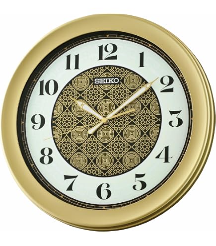 Amazon.com: Seiko Clock KX269G Radio Wave Light Gold Pearl Wall