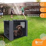 PETKEI 36 Inch Dog Crate Cover 600D Waterproof Oxford Mesh Windows Calming view 6