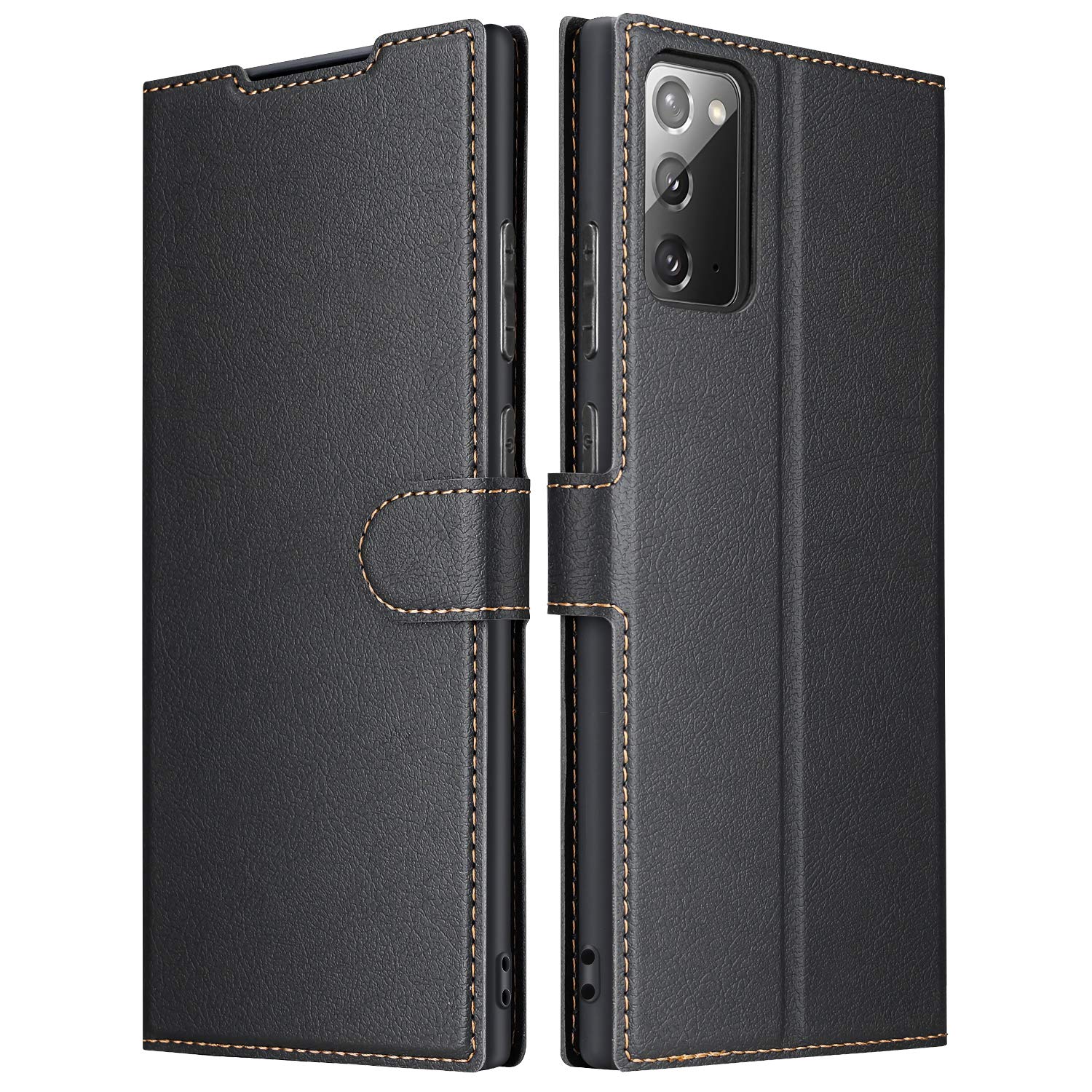 ELESNOW Phone Case for Samsung Galaxy Note 20, Flip Wallet PU Leather Card Holder with RFID Blocking Magnetic Closure Stand Cover for Samsung Galaxy Note 20 (Black)