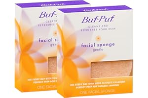 Buf-Puf Gentle Facial Sponge, Dermatologist Developed, Removes Deep Down Dirt & Makeup That Causes Breakouts and Blackheads, 