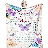 ZWERIVP Regalos para Mama Dia De Las Madres, Cumpleaño in Spanish, Mom Birthday Gift from Daughter Son, Mamá Throw Blanket 60" X 50", Mom Birthday Gift Ideas, Regalos para Mama Cumpleaños