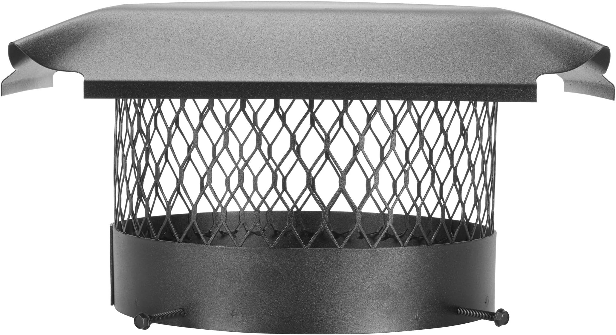 Draft King CBO10 Round Bolt On Black Galvanized Steel Single Flue Chimney Cap, 10" Diameter