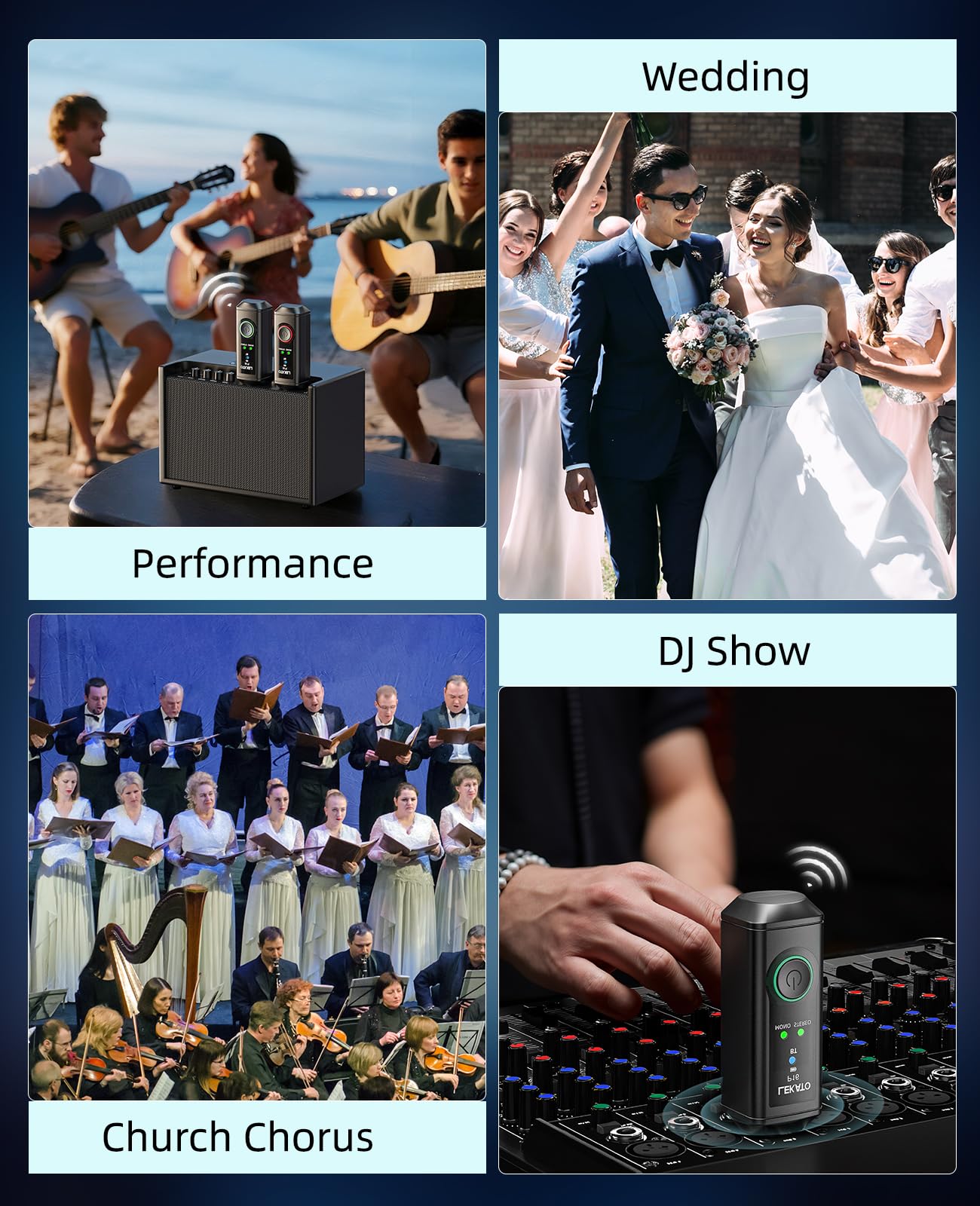 LEKATO P16 Bluetooth XLR Empfänger, Mono/Stereo Audio Receiver mit 15H Laufzeit für PA-, DJ-Systeme & Mixer 8