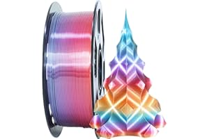 1.75mm 1Kg Silk Shiny PLA Orange Red Multicolored Fast Color Change Rainbow 3D Printing Filament, Color Change Gradually Random Quickly, 2.2lbs 3D Printing Material by MIKA3D