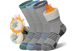EOCOM Merino Wool Hiking Socks for Kids Boy Girls Winter Warm Thermal Thick Boot Cozy Cushion Crew Socks