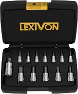 LEXIVON Torx Bit Socket Set 13-Piece S2 Alloy Steel LX-143 T8-T60