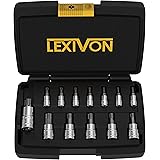 LEXIVON Torx Bit Socket Set, Premium S2 Alloy Steel | 13-Piece Star T8 - T60 Set | Enhanced Storage Case (LX-143)
