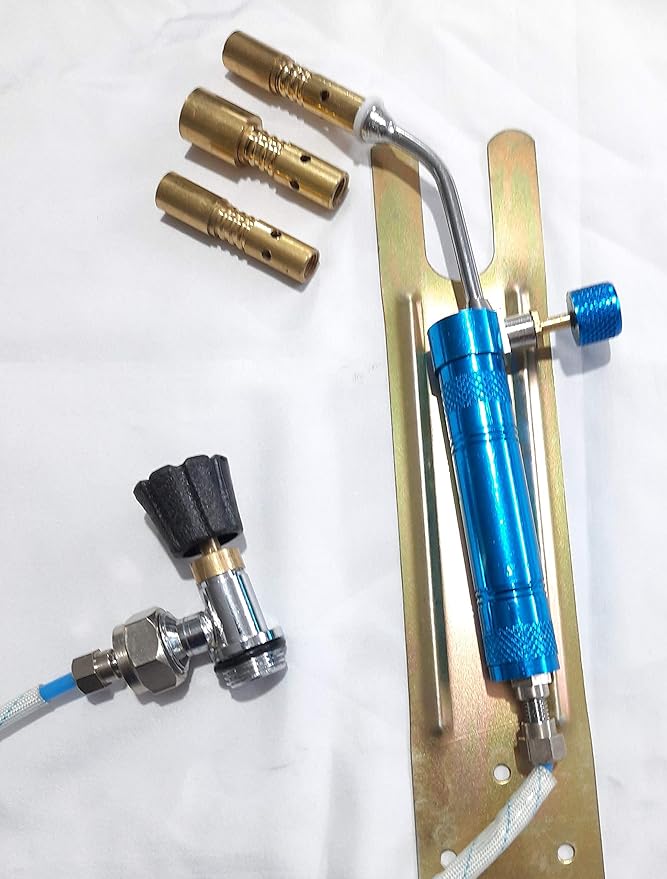 Lazer Online Gas Burner Jeweller, LPG Gas Torch, Gas Heating Torch, Screw Type Nozzle fits on 5kg Cylinder, Made in India