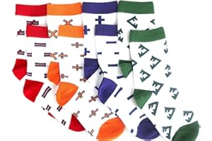MIXIN ITUP Kids Crew Cut Socks -Math Collection - 4 Pairs per Pack