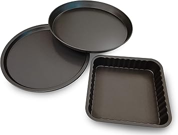 Guardini Set: 4 Moldes para pizza Ø32cm + 1 Molde para pizza Ø37 + ...