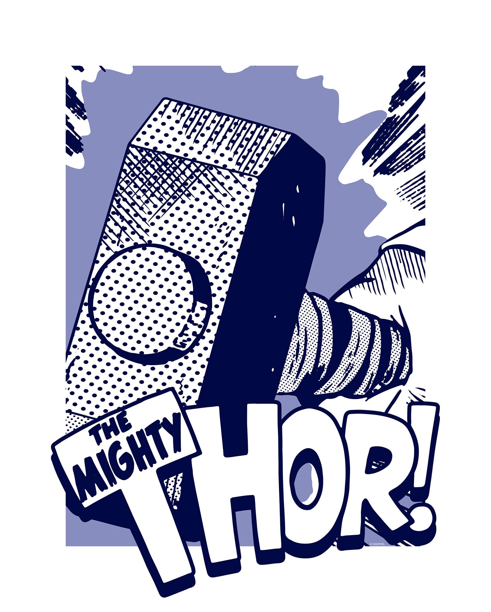 Komar Wall Picture - Thor Mjölnir - Size: 40 x 50 cm - Marvel - Children's Room - Wall Design