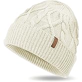 100% Merino Wool Beanie for Men Women, Knit Cuffed Winter Hat, Lightweight Warm Breathable Cap, Unisex Outdoor Gift
