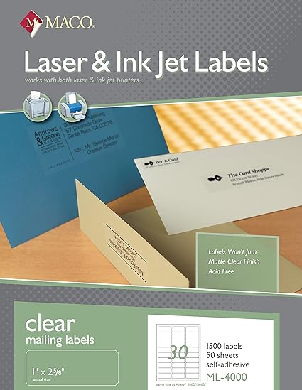 maco laser and inkjet labels