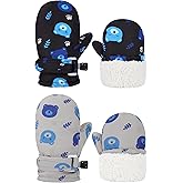 Slivery Color Toddler Gloves Baby Mittens Winter Warm Lined Fleece Gloves Waterproof Snow Baby Girls Mitten for Boys