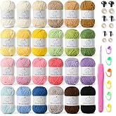 24 Pack Fluffy Chenille Yarn for Crocheting, Baby Yarn for Crocheting Soft, 3806yds/42oz Fingering Weight Crochet Amigurumi Yarn, Velvet Yarns for Crochet Baby Blanket&amp;DIY Crafts.(Set A)
