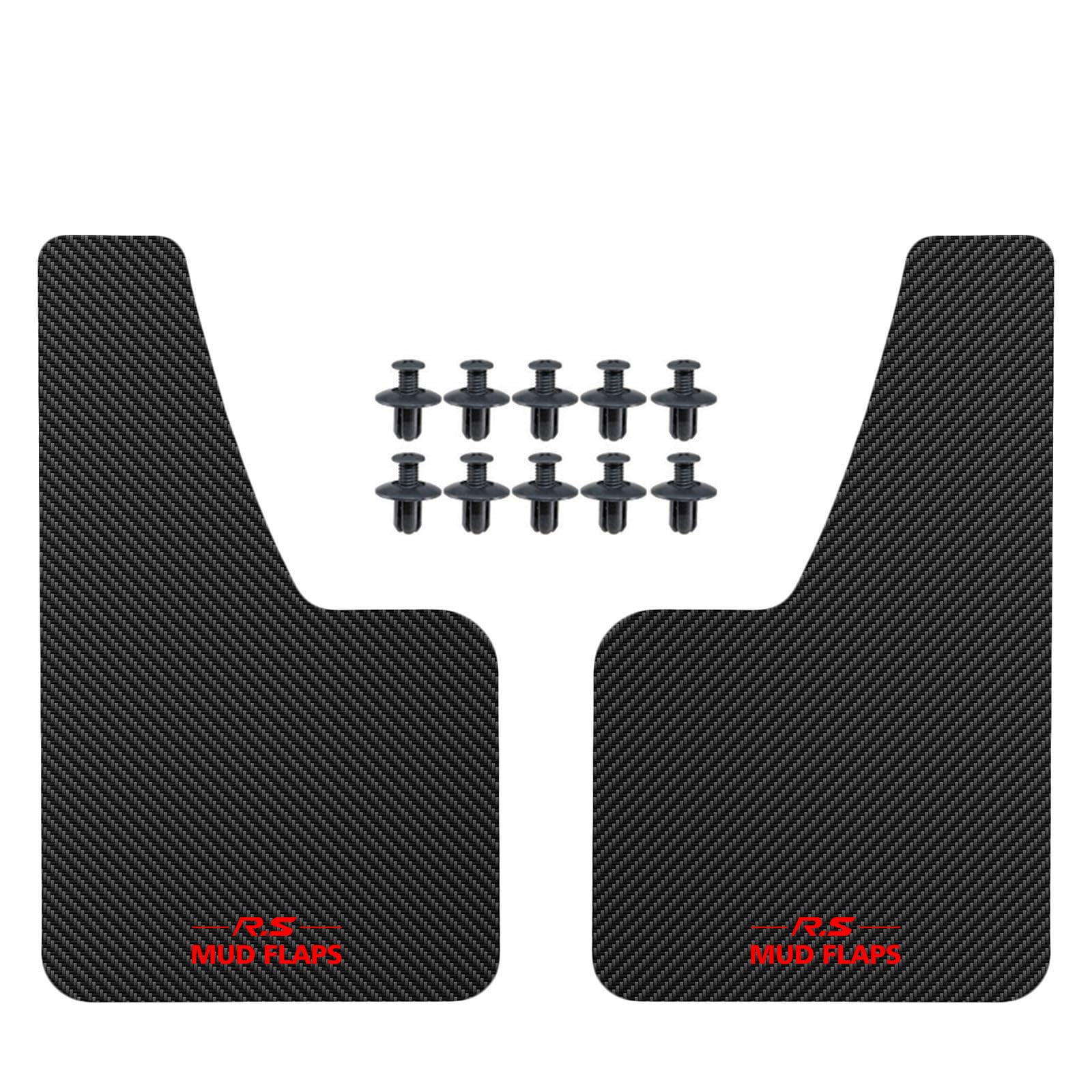 Photo 1 of XUKEY 2pcs Black Universal Mudflaps for Car SUV Van Hatchback UTV ATV Front Rear Mud Flaps Splash Guards Fender Flares Mudguard with Hardware 14.17''x 8.27''("R.S MUD Flaps Logo)