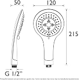 Bristan Evo 120mm 3 Mode Chrome Shower Head Handset Rub Clean Nozzles EVC view 7