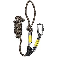 SENFU Hunting Safety Linemans Rope 10ft with Prusik Knot and Single Carabiner for Hunter Climbing Tree Stand Hanging Ladder S