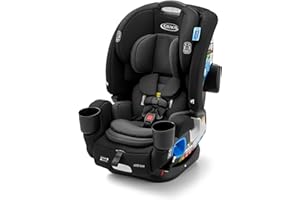 Graco 4Ever DLX Slim 4-in-1 Infant to Toddler Car Seat, Rear Facing, Forward Facing, to High Back Booster & Backless Booster, Slim Car Seat Saves Space & Grows with Child, Thompson