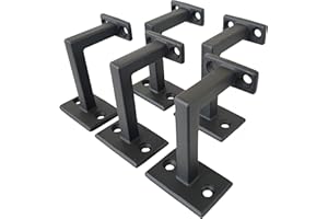 Langdoly 3-3/8" High Swivel Handrail Brackets for Staircase Stair Railing Heavy Duty Black Brackets with Screws (Fixed Stair handrail 5)