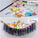 MHJY Toy Hammock Storage Net with LED Light Large Corner Organizer view 4