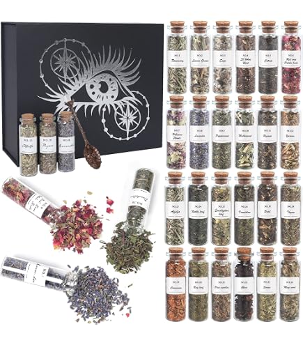 Lot De 30 Herbes Séchées Et Fleurs Mystiques – Accessoires Wicca Pour Rituels, Protection, Guérison Et Divination