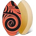 BPS New Zealand ‘Koru’ Skimboard with Colored EVA Grip Pad and High Gloss Clear Coat Wooden Skim Boards for Kids and Adults | Choose from 3 Sizes and Traction Pad Color