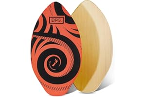 BPS New Zealand ‘Koru’ Skimboard with Colored EVA Grip Pad and High Gloss Clear Coat Wooden Skim Boards for Kids and Adults | Choose from 3 Sizes and Traction Pad Color