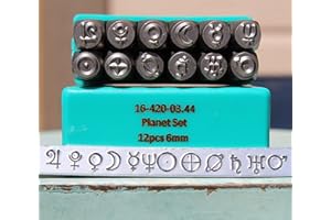 THE SUPPLY GUY 6mm Planetary Symbol Metal Punch Design 12 Stamp Set - Supply Guy - CH-Planet