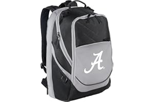 BROAD BAY Alabama Backpack University of Alabama Crimson Tide Laptop Computer Bags (Black & Gray - A Logo White)