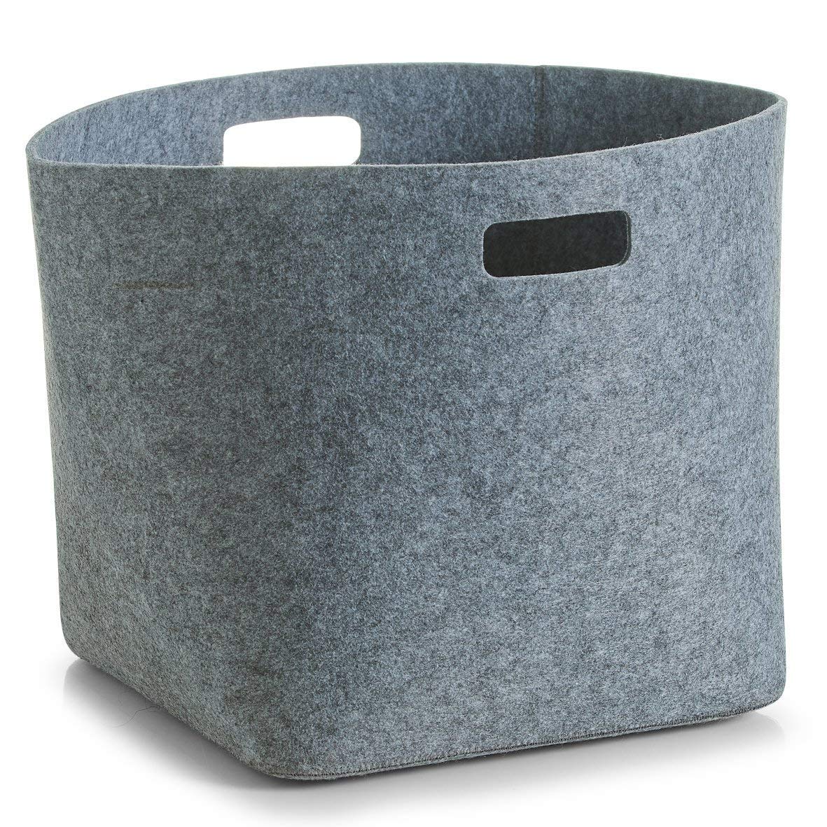 Zeller Basket, angular, felt, grey 32x32x32,