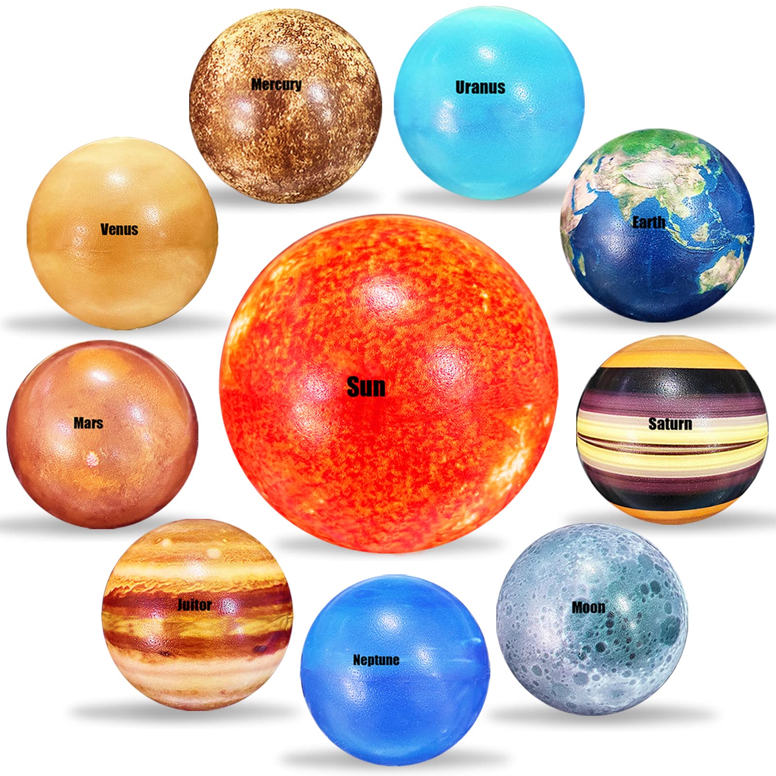 Photo 1 of 10PCS Solar System Planet Stress Balls,Stress Relief Planets Balls Educational Toys,Anti Stress Solar Educational Balls for Adults,Kids Early Study,Party Game,Birthday Gifts Prize