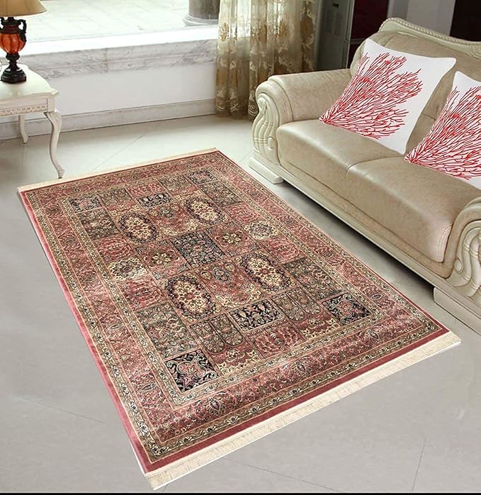 Buy Indian Carpet and Arts Soft Traditional Kashmiri Silk Rugs for