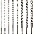 Sabre Tools 8-Piece 12in SDS Plus Drill Bits for Brick, Stone, Concrete, 1/4in x 12in, 5/16in x 12in, 3/8in x 12in, 1/2in x 12in, 5/8in x 12in, 3/4in x 12in, 7/8in x 12in, 1in x 12in (12" 8-Piece Set)