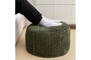 Asuprui Pouf Ottoman Stuffed Ottoman Foot Rest with Filler Floor Pouf Floor Bean Bag Foot Rest Storage for Living Room Bedroom Green